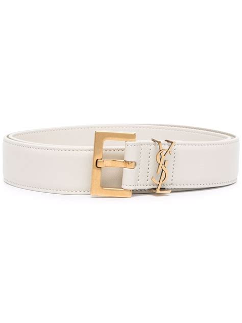 ysl calfskin belt|Saint Laurent YSL Logo Slim Patent Leather Belt .